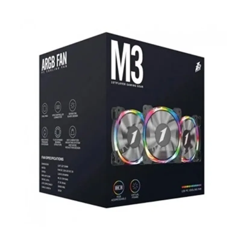1STPLAYER M3 ARGB 3 in 1 Combo Casing Cooling Fan with Controller and Hub 1STPLAYER M3 ARGB 3 in 1 Combo Casing Cooling Fan with Controller and Hub