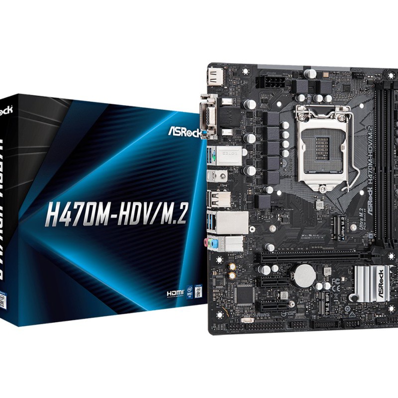 ASRock H470M-HDV/M.2 10th Gen Micro ATX Motherboard