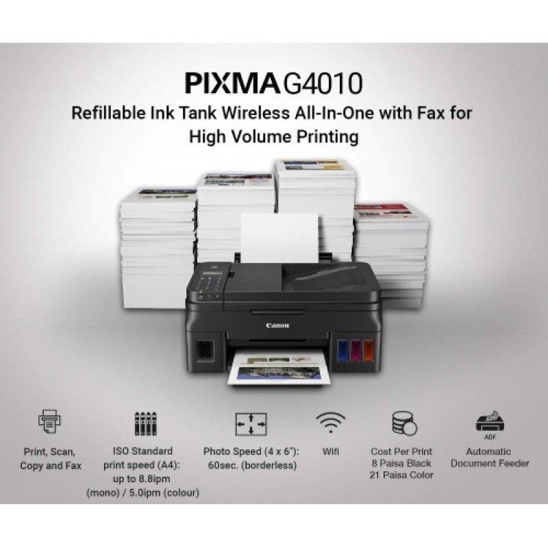 Canon Pixma G4010 All in One Wireless Ink Tank Printer Canon Pixma G4010 All in One Wireless Ink Tank Printer