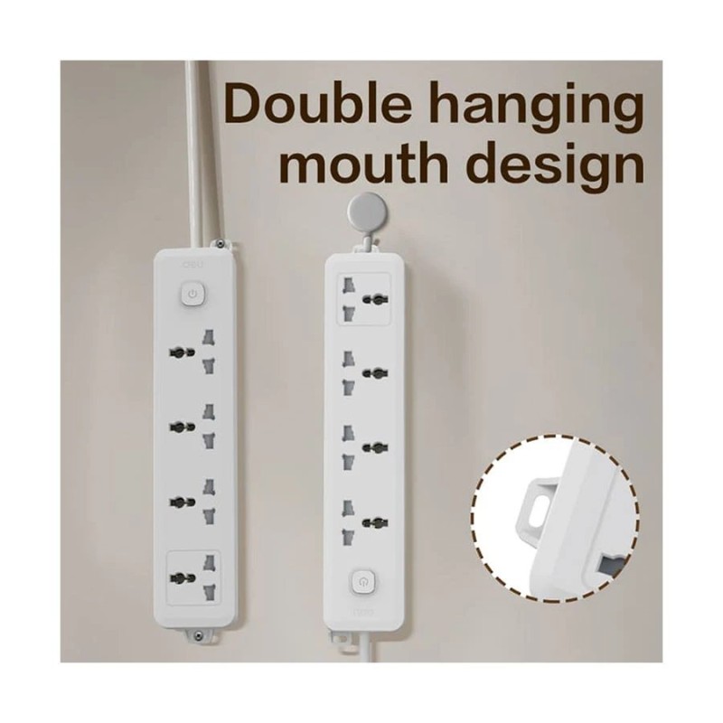 Deli CT703 2 Pin 4 Port 3 Meter Power Strip