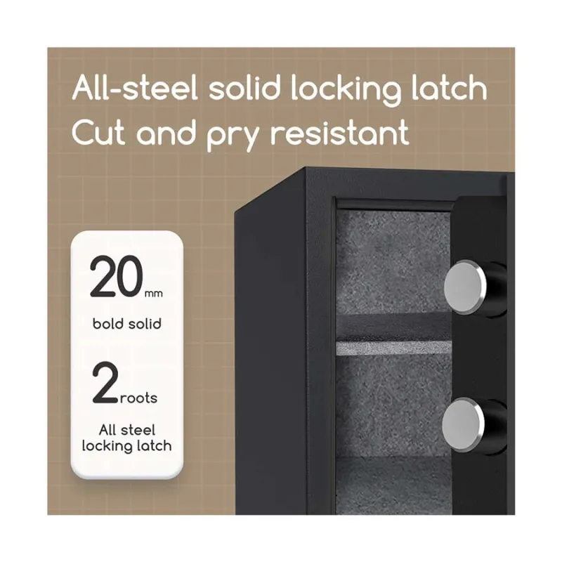 Deli ET581 Black Digital Safe Box (Key, Password & Fireproof) Deli ET581 Black Digital Safe Box (Key, Password & Fireproof)
