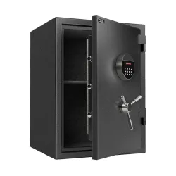 Deli ET600 Dark Gray Digital Safe Box (Key, Password & Fireproof)
