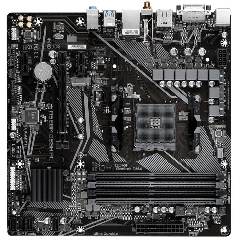 GIGABYTE A520M DS3H AC Ultra Durable AM4 Micro-ATX Motherboard