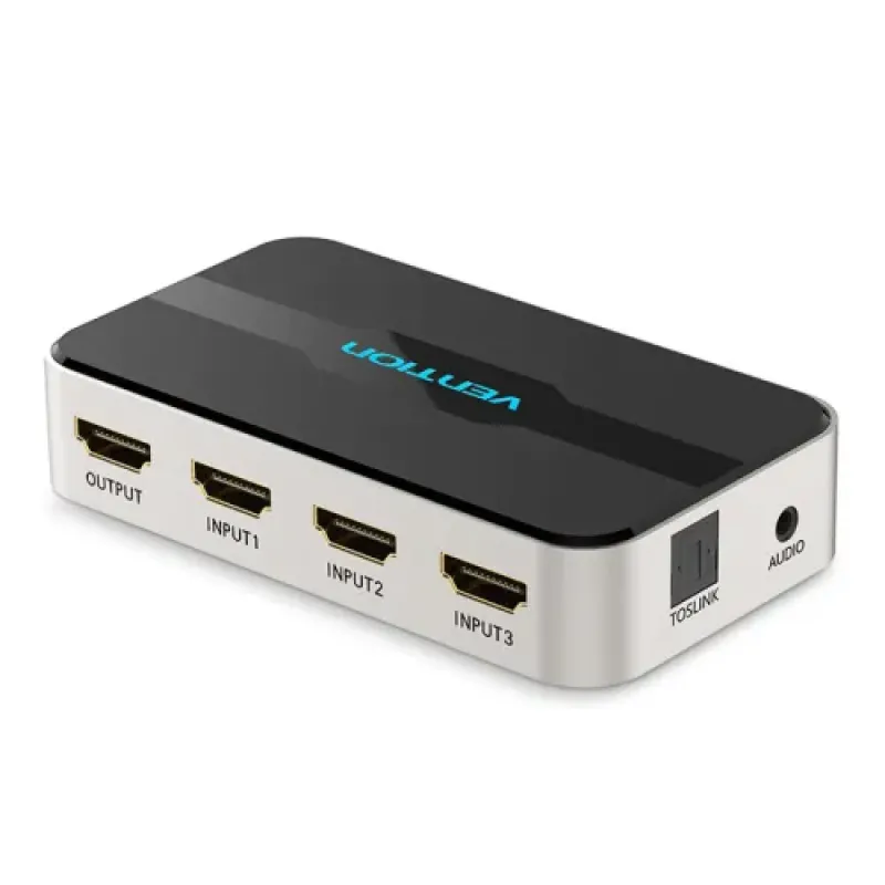 VENTION AFJH0 3 In 1 Out HDMI Switcher With Audio Separation VENTION AFJH0 3 In 1 Out HDMI Switcher With Audio Separation
