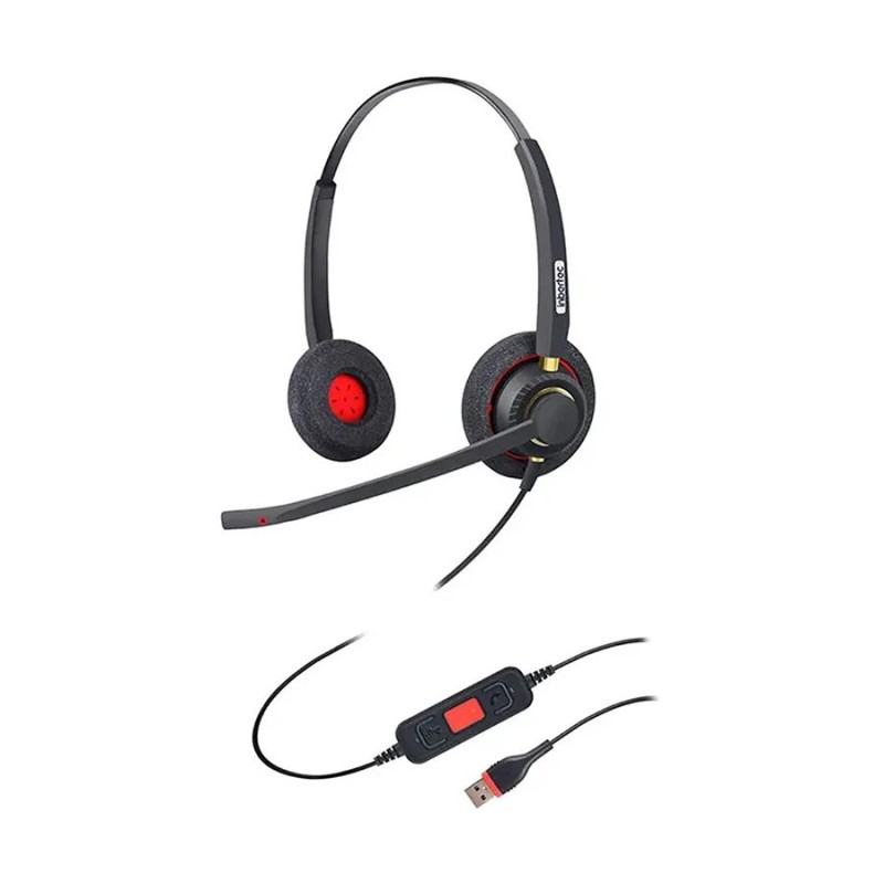 Inbertec UB805DM AI Noise Cancelling Professional USB Wired Headphone