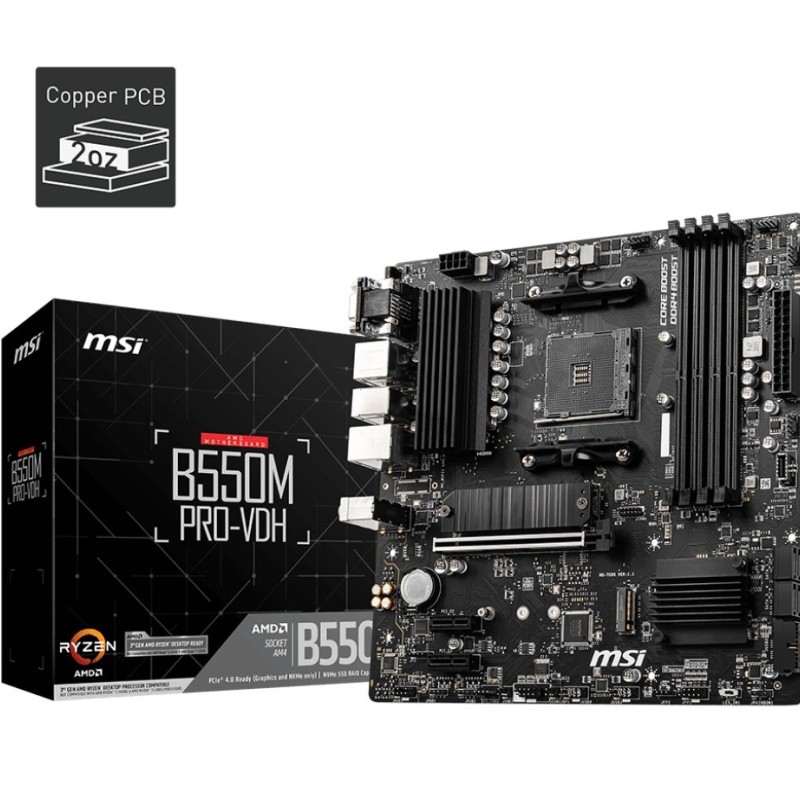 MSI B550M Pro-VDH AMD AM4 DDR4 Micro-ATX Motherboard