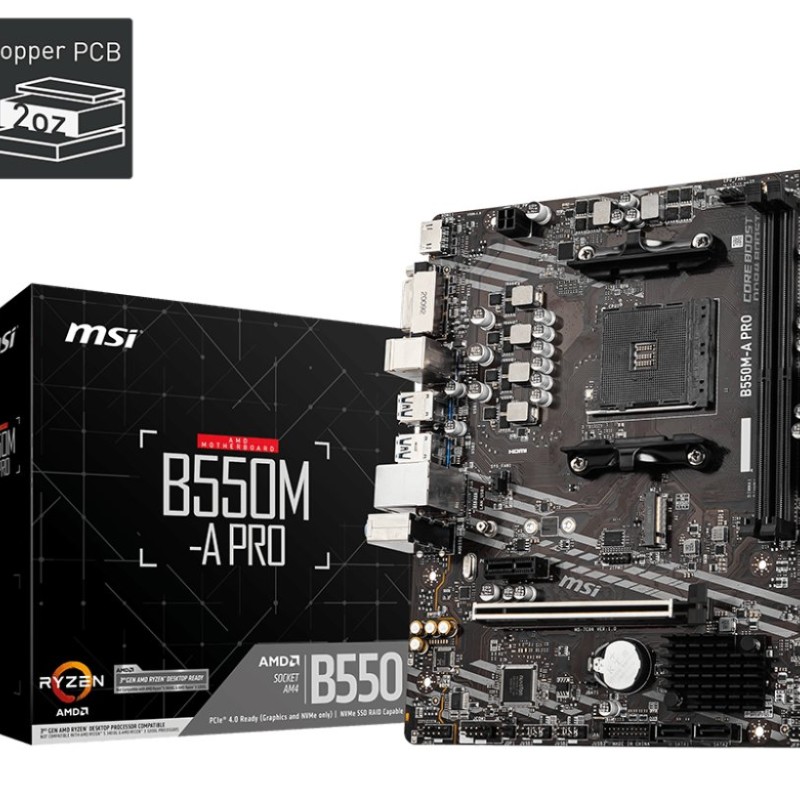 MSI B550M-A PRO DDR4 AMD AM4 Micro ATX Motherboard