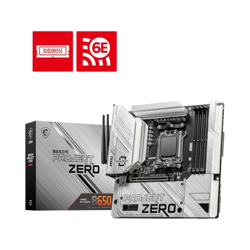 MSI B650M PROJECT ZERO AM5 m-ATX Motherboard