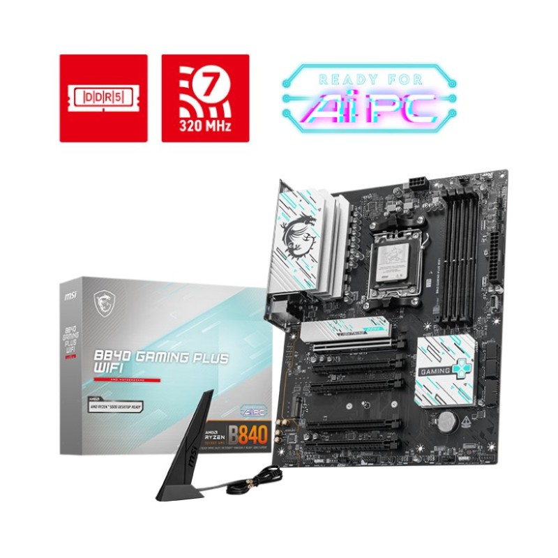 MSI B840 GAMING PLUS WIFI AMD AM5 ATX Motherboard