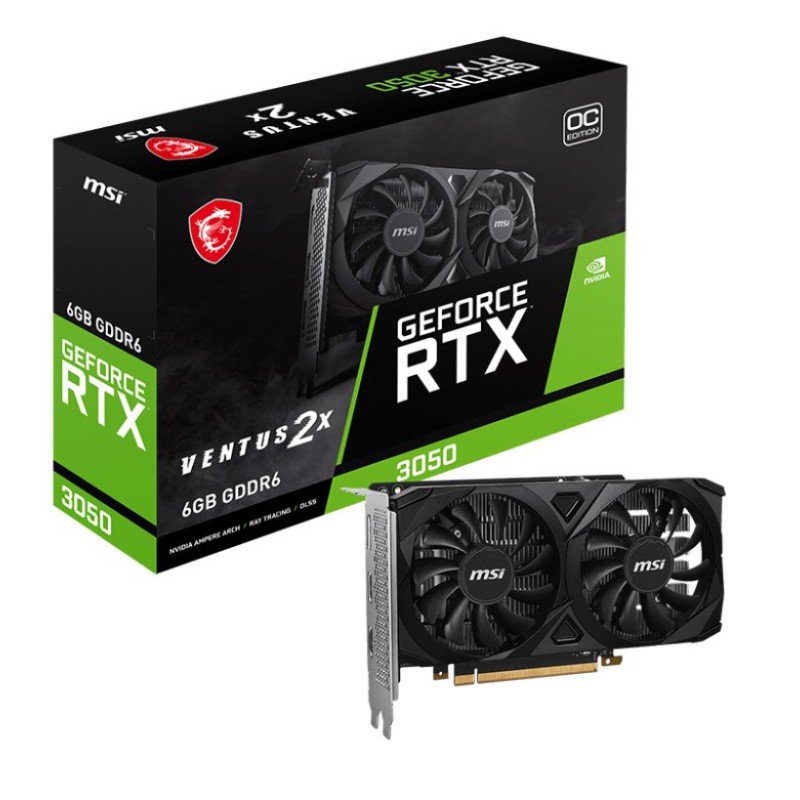 MSI GeForce RTX 3050 VENTUS 2X 6G OC GDDR6 Graphics Card