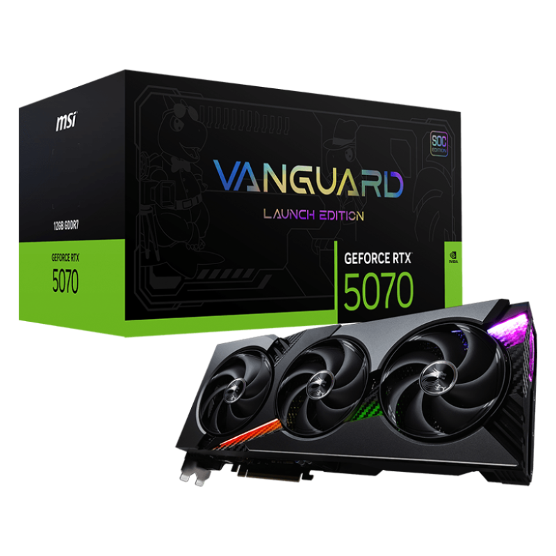 MSI GeForce RTX 5070 12G VANGUARD SOC LAUNCH EDITION GDDR7 Graphics Card