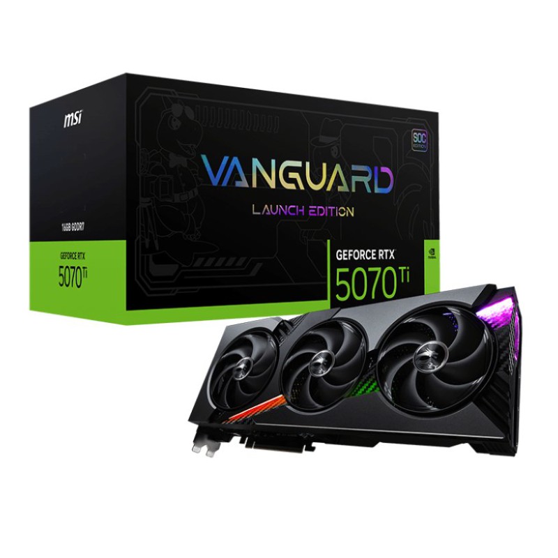 MSI GeForce RTX 5070 Ti 16G VANGUARD SOC LAUNCH EDITION 16GB GDDR7 Graphics Card