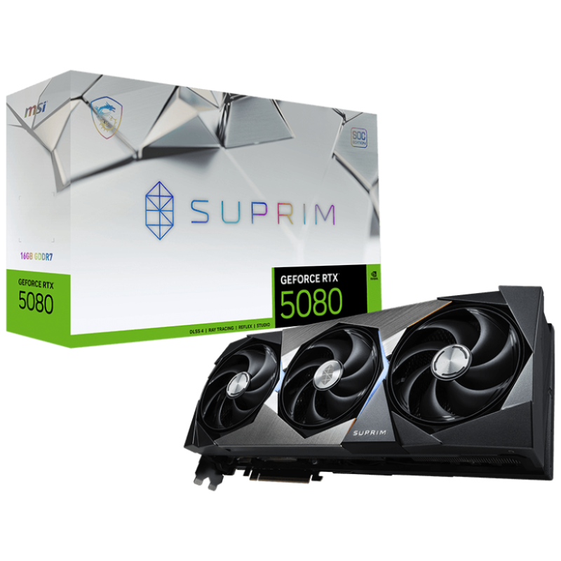 MSI GeForce RTX 5080 16G SUPRIM SOC 16GB GDDR7 Graphics Card