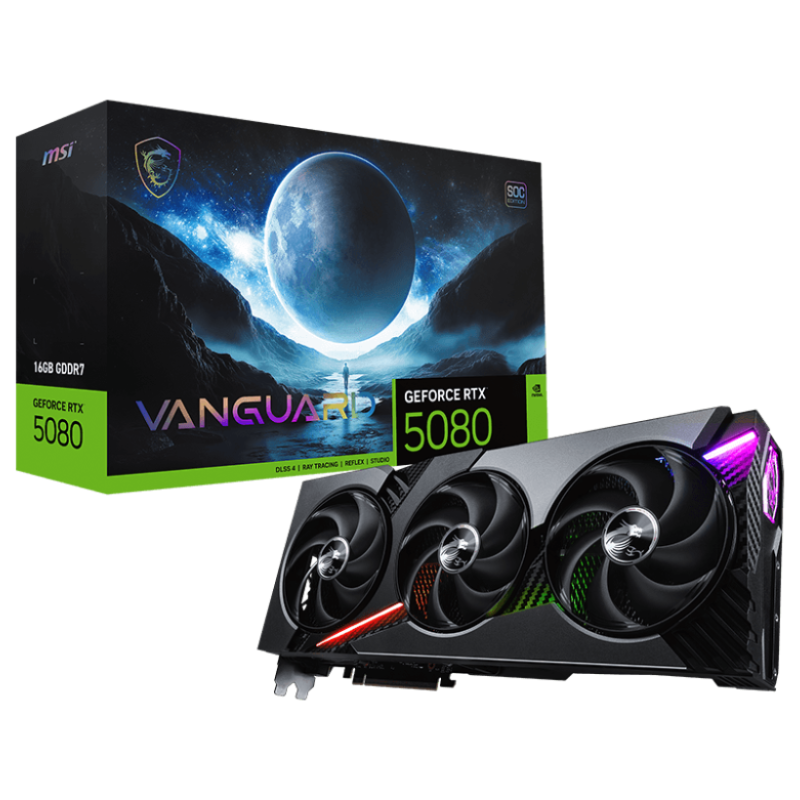 MSI GeForce RTX 5080 16G VANGUARD SOC 16GB GDDR7 Graphics Card