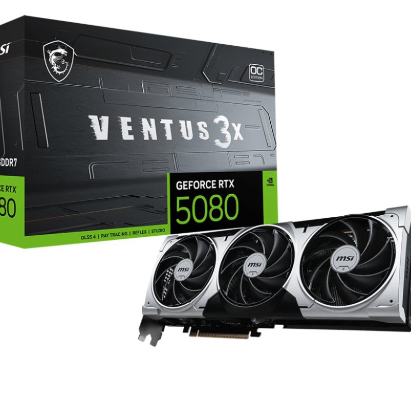 MSI GeForce RTX 5080 16G VENTUS 3X OC PLUS 16GB GDDR7 Graphics Card