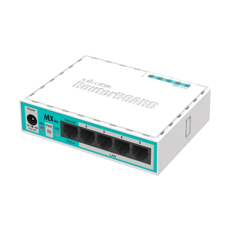Mikrotik RB750r2 hEX lite 850MHz, 5 Port, 64 MB RAM Router OS4 Mikrotik RB750r2 hEX lite 850MHz, 5 Port, 64 MB RAM Router OS4