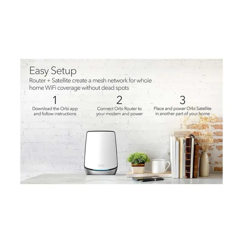 Netgear Orbi RBK852 AX6000 Mbps Gigabit Tri-band Wi-Fi System Network Router Netgear Orbi RBK852 AX6000 Mbps Gigabit Tri-band Wi-Fi System Network Router