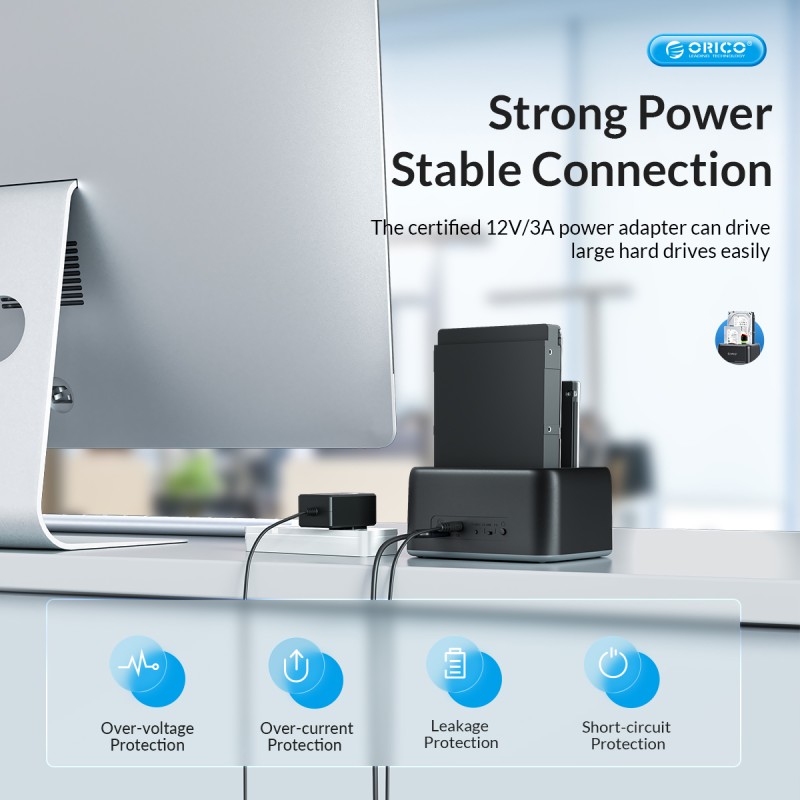 Orico 6829C3 2.5 3.5 inch SATA HDD SSD Offline Clone Dual Bay Dock