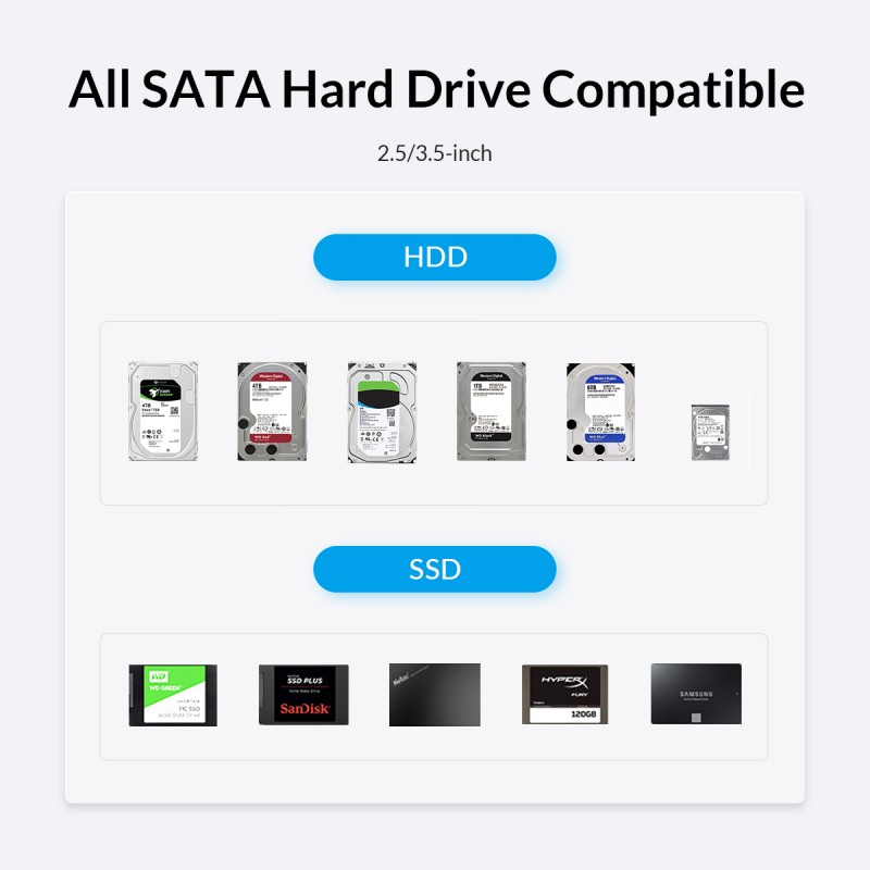 Orico 6829C3 2.5 3.5 inch SATA HDD SSD Offline Clone Dual Bay Dock
