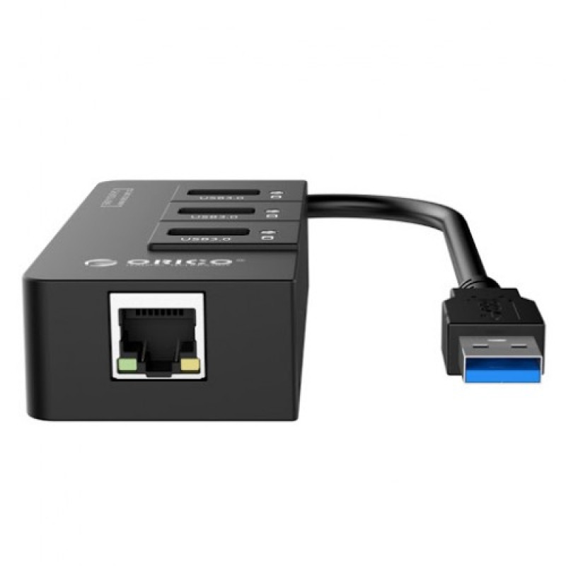 Orico HR01-U3-V1-BK USB 3.0 Hub with Gigabit Lan Port Orico HR01-U3-V1-BK USB 3.0 Hub with Gigabit Lan Port
