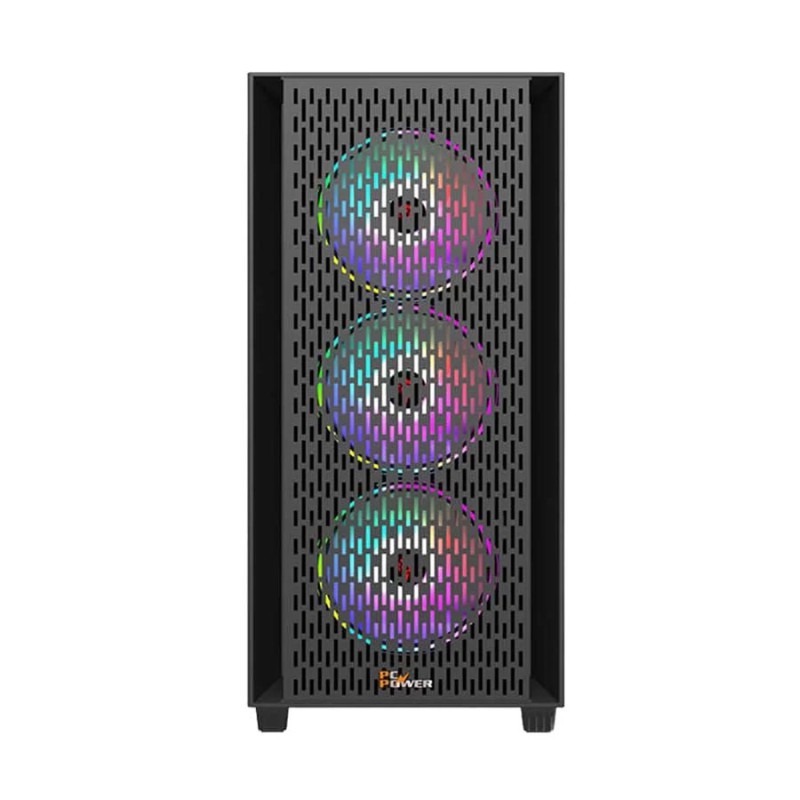 PC Power Flow Dark Mesh Mid Tower ATX Gaming Casing PC Power Flow Dark Mesh Mid Tower ATX Gaming Casing