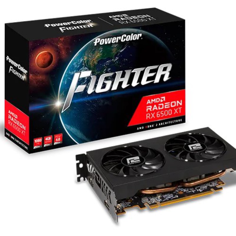 PowerColor Fighter AMD Radeon RX 6500 XT 4GB GDDR6 Graphics Card