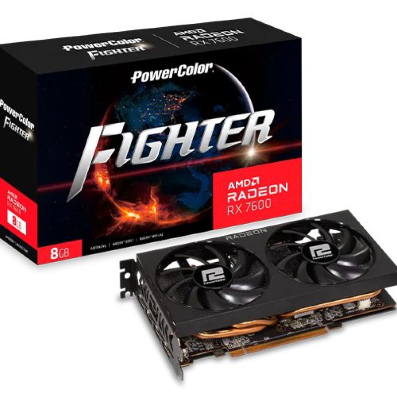PowerColor Fighter AMD Radeon RX 7600 8GB GDDR6 Graphics Card