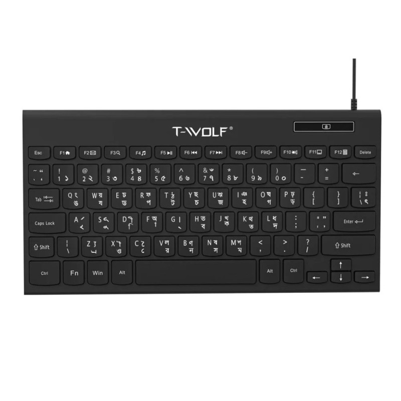 T-WOLF K220 Wired Keyboard with Bangla