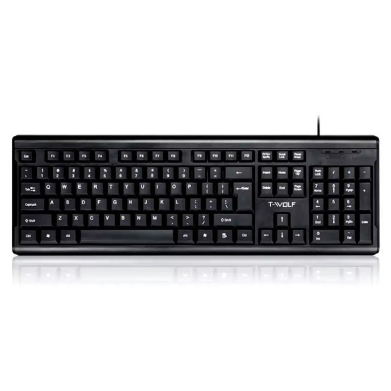 T-WOLF T15 104 Keys USB Wired Keyboard