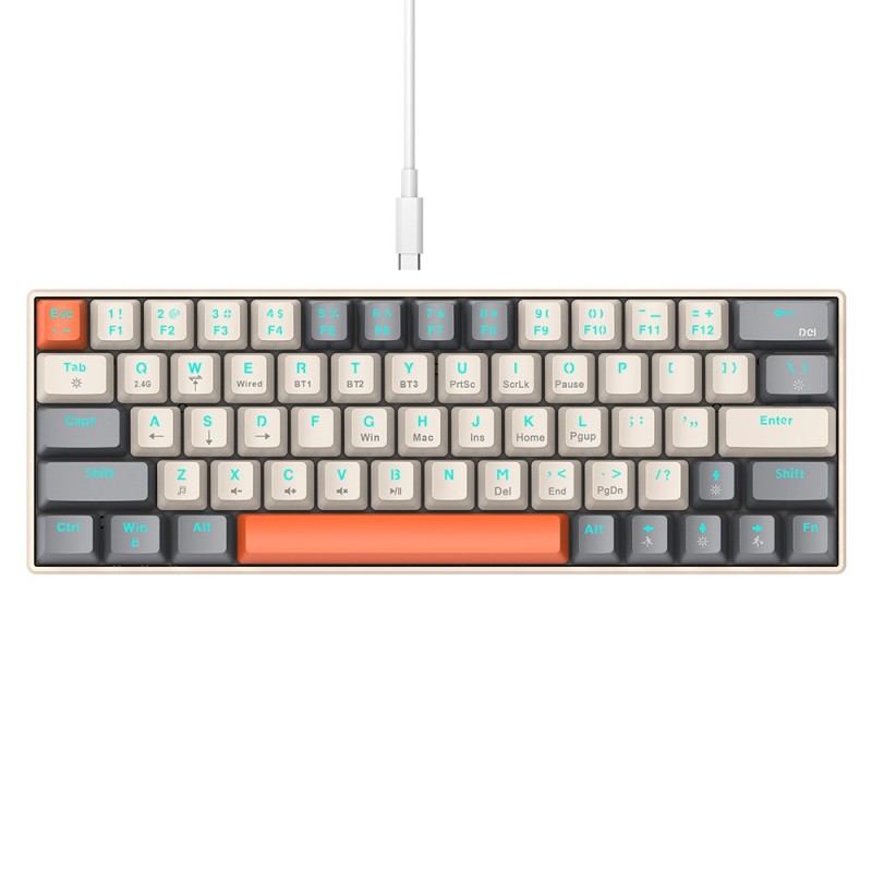 T-Wolf T30 Blue Switch Wireless RGB Mechanical Keyboard