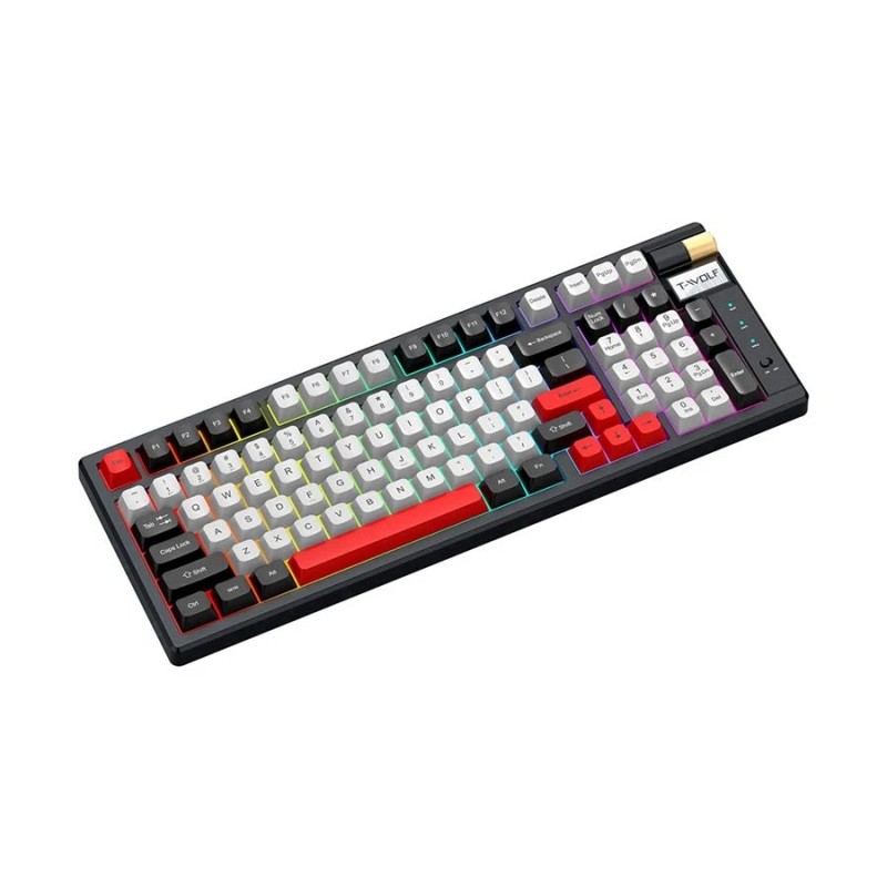 T-Wolf T70 Tri Mode Hotswappble RGB Mechanical Gaming Keyboard