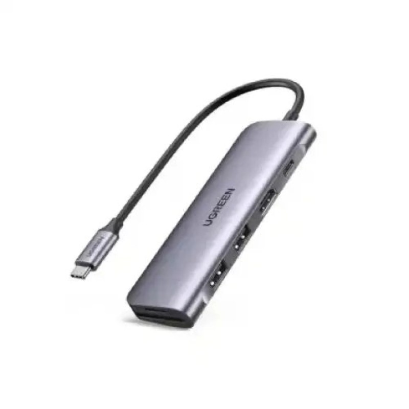 Ugreen CM195 (70411) USB Type-C to 2 Ports USB 3.0-A Hub HDMI TF/SD with PD Power Supply Ugreen CM195 (70411) USB Type-C to 2 Ports USB 3.0-A Hub HDMI TF/SD with PD Power Supply