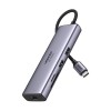 Ugreen CM512 (60515) Type-C Male to Dual USB 3.0, Type-C (PD), HDMI, MicroSD, TF & LAN Female Gray Converter