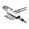 Ugreen CM512 (60515) Type-C Male to Dual USB 3.0, Type-C (PD), HDMI, MicroSD, TF & LAN Female Gray Converter