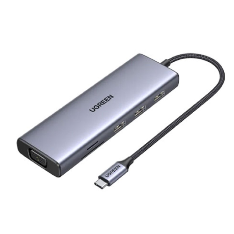Ugreen CM512 (60515) Type-C Male to Dual USB 3.0, Type-C (PD), HDMI, MicroSD, TF & LAN Female Gray Converter Ugreen CM512 (60515) Type-C Male to Dual USB 3.0, Type-C (PD), HDMI, MicroSD, TF & LAN Female Gray Converter