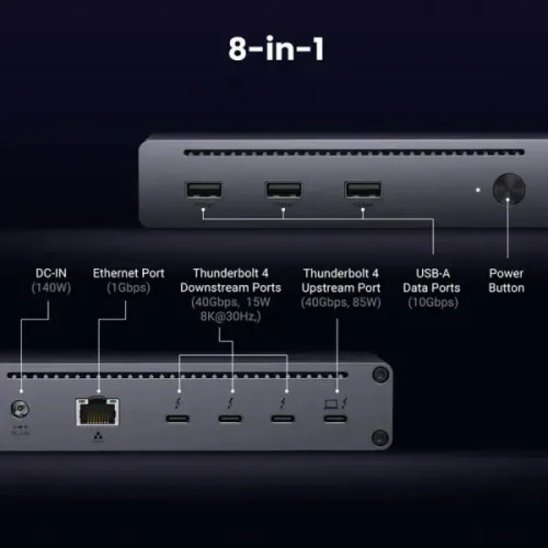 UGREEN Revodok Max 208 U708 (25053EU) 8-in-1 Docking Station UGREEN Revodok Max 208 U708 (25053EU) 8-in-1 Docking Station