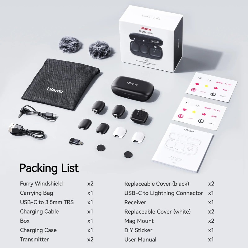 Ulanzi A30 Wireless Lavalier Tiny Microphone