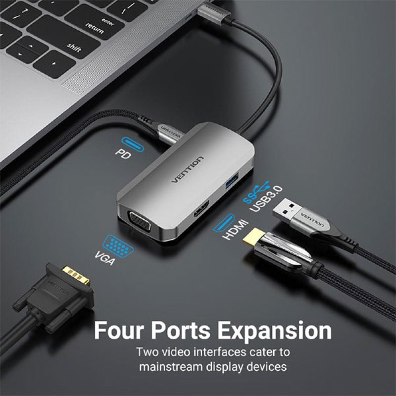 Vention TOAHB Multi-function USB-C 4-in-1 Docking Station Vention TOAHB Multi-function USB-C 4-in-1 Docking Station
