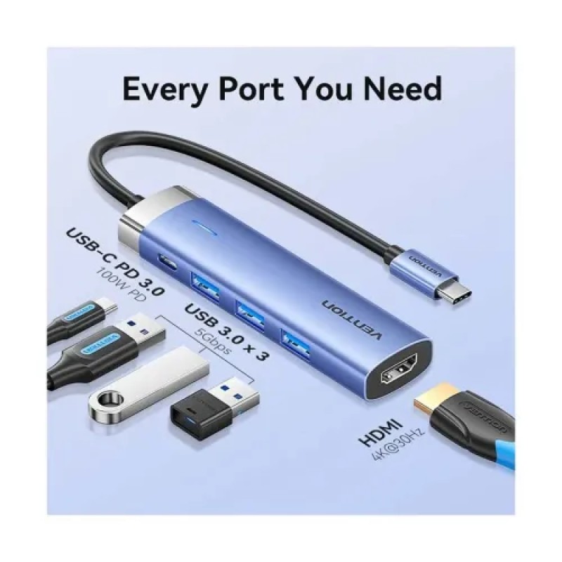 Vention TGESB Type-C 5-in-1 Multifunctional Docking Station Vention TGESB Type-C 5-in-1 Multifunctional Docking Station