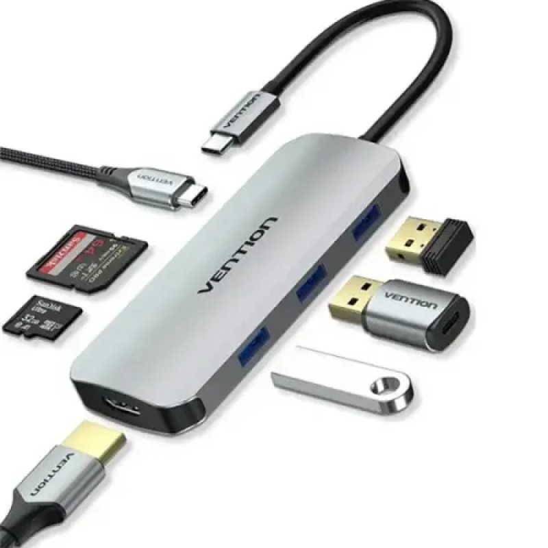 VENTION TOJHB USB-C to HDMI/USB 3.0x3/SD/TF/PD Docking Station VENTION TOJHB USB-C to HDMI/USB 3.0x3/SD/TF/PD Docking Station