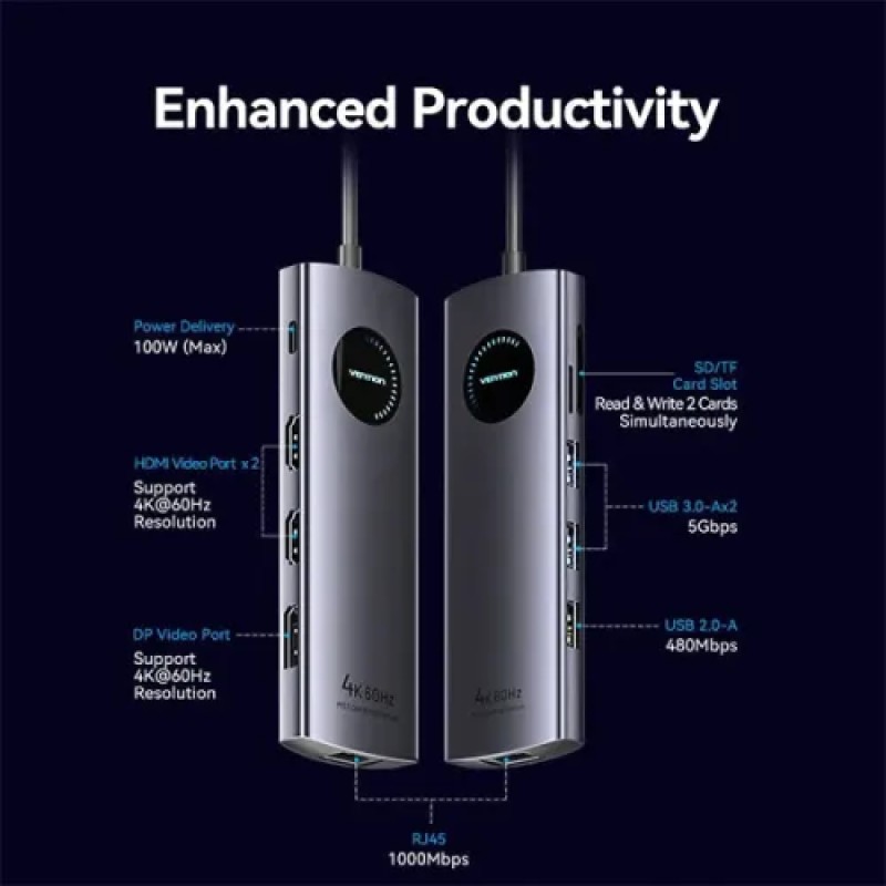 VENTION TQWHB 10-in-1 Multifunction Type-C Docking Station VENTION TQWHB 10-in-1 Multifunction Type-C Docking Station