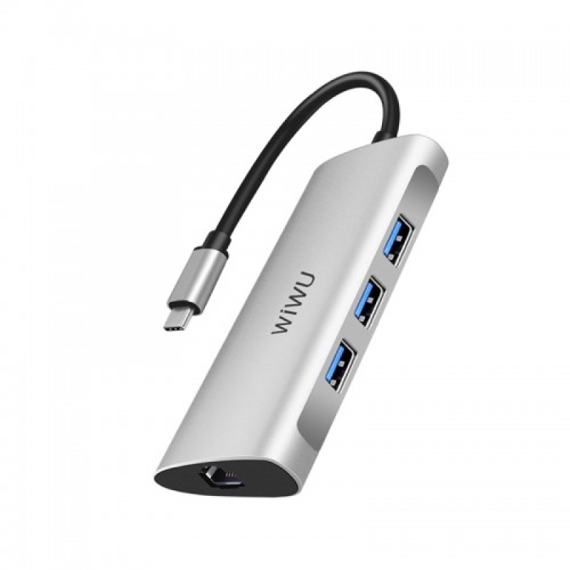 WiWU Alpha 631STR 6-in-1 Multi-function Type-C Hub Adapter WiWU Alpha 631STR 6-in-1 Multi-function Type-C Hub Adapter