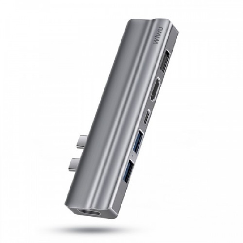 WiWU T9 8-in-1 Unibody Design Aluminum Alloy Type-C Hub WiWU T9 8-in-1 Unibody Design Aluminum Alloy Type-C Hub