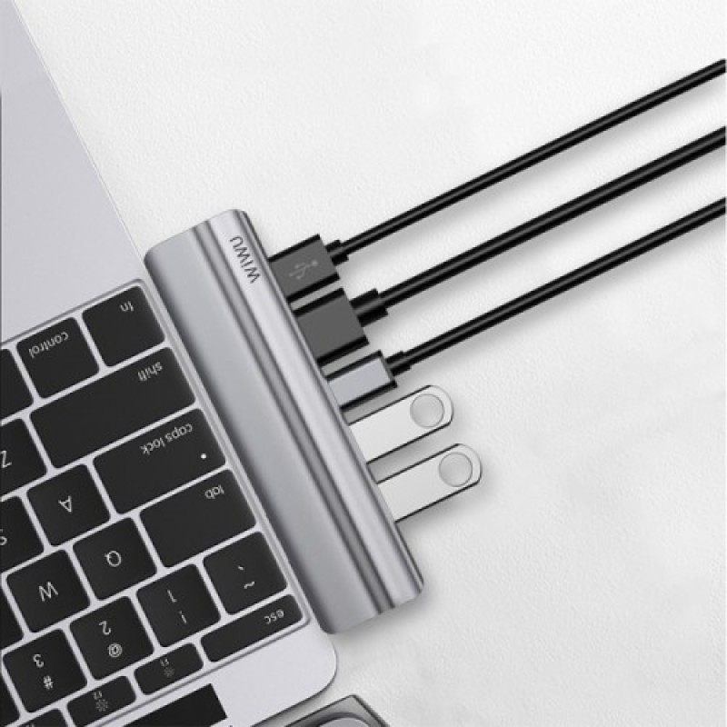 WiWU T9 8-in-1 Unibody Design Aluminum Alloy Type-C Hub WiWU T9 8-in-1 Unibody Design Aluminum Alloy Type-C Hub