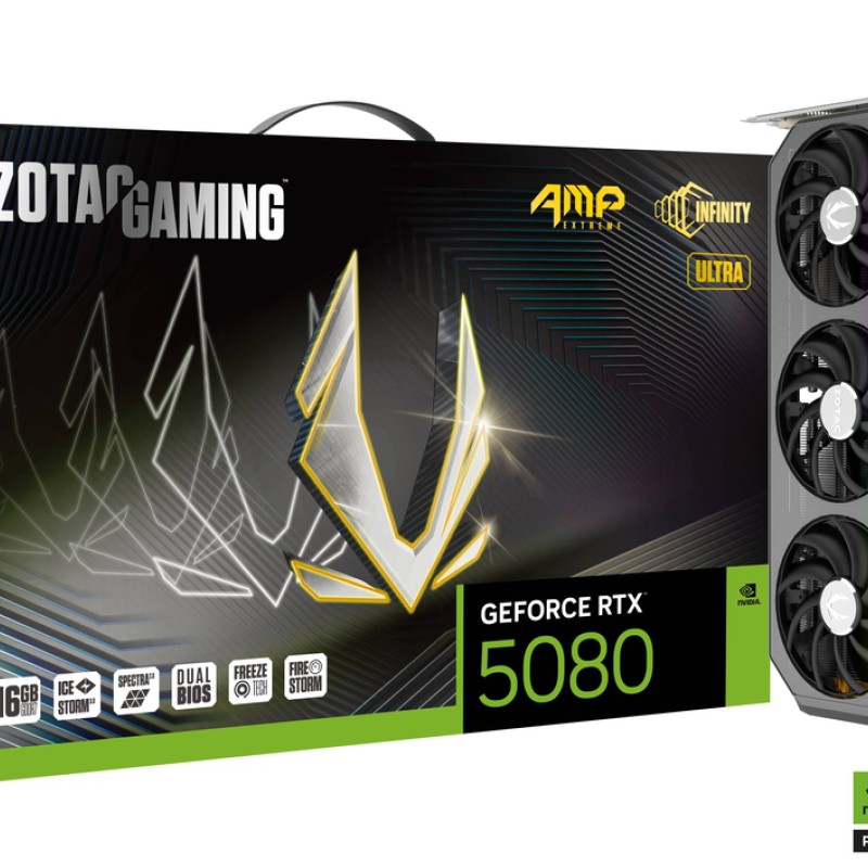 ZOTAC GAMING GeForce RTX 5080 AMP Extreme INFINITY ULTRA 16GB GDDR7 Graphics Card