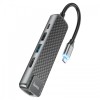Hoco HB23 Easy view 5-in-1 Multimedia USB Type-C Hub Hoco HB23 Easy view 5-in-1 Multimedia USB Type-C Hub